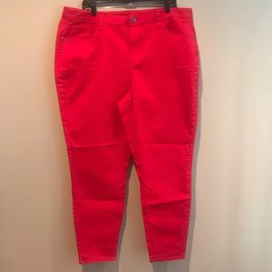 Lane Bryant Red Skinny Jean 22